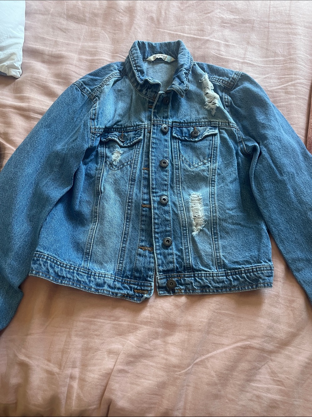 Highway Jeans Distressed Light Blue Denim Jacket